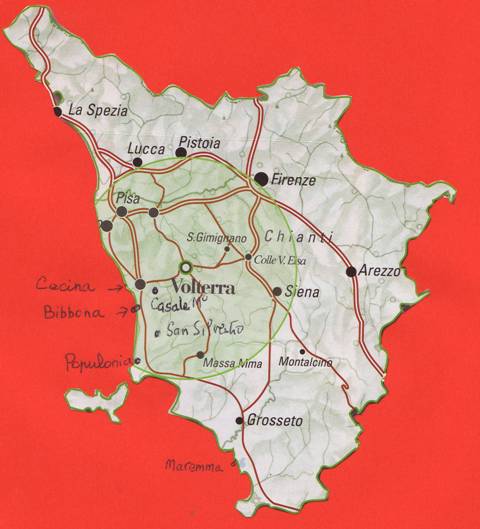 CARTE DE LA TOSCANE