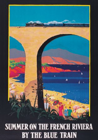 affiche train bleu