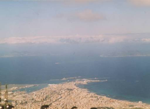 Trapani et les îles Egades vu d'Erice