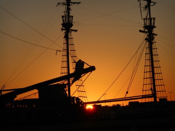 Coucher de soleil à la marina