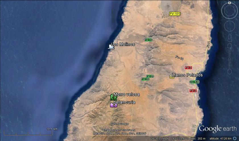 Betancuria, randonnées, mer à Aguas verdes et au Puertito Los Molinos