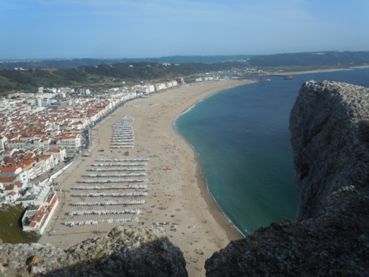 La plage de Nazaré vue de Sitio