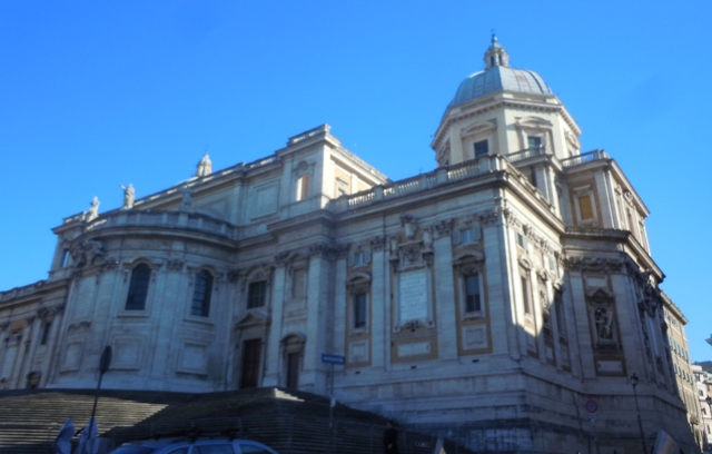 Sainte Marie Maggiore vue de la place de l'Esquilin
