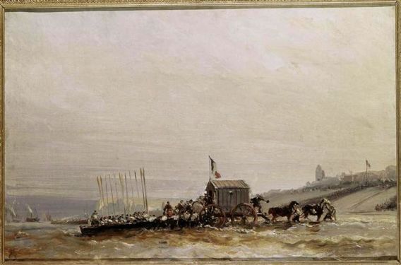 le débarquement de la Reine Victoria par Isabey